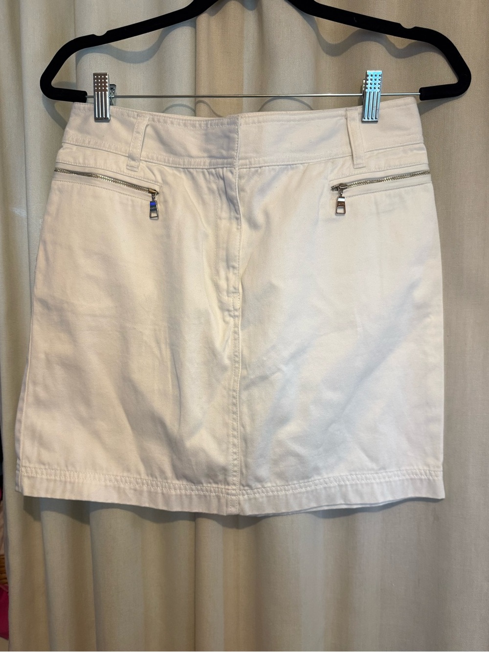 The Limited White Cotton Utility Skirt w/ Zipper & Back Strap Size 8